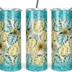 Tropical Palms Glitter 30 ounce Tumbler